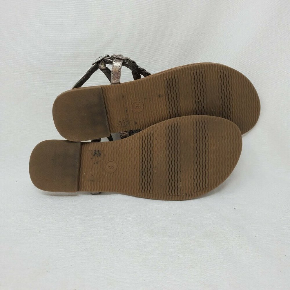 Women's Merona Jana Quarter Strap Flat Strappy Sandals in Silver Size 6 - Picture 10 of 11